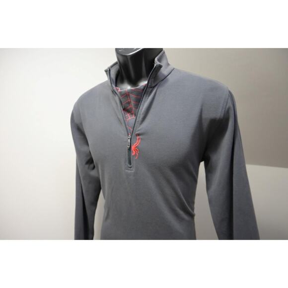 Spyder Fleece Jacket 1/4 Zip Gray Performance Long Sleeve Mens Size Small - Picture 1 of 8